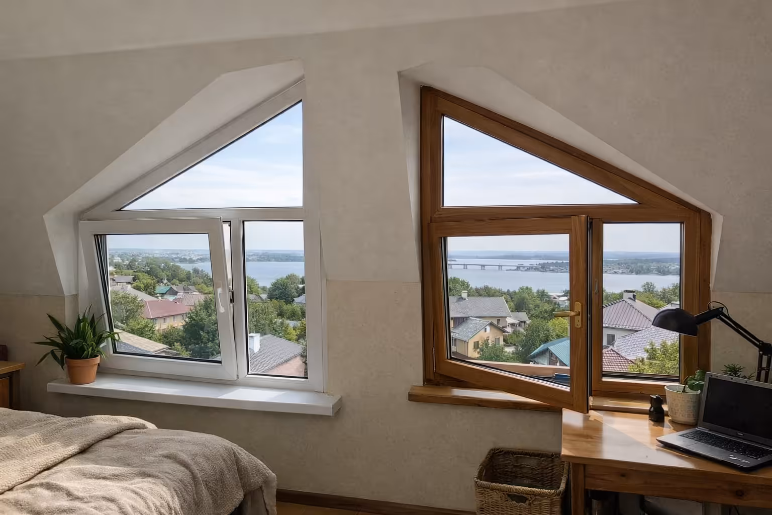 Трапециевидные окна